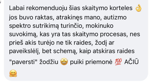 Skaitymo kortelių rinkinys, lietuvių kalba